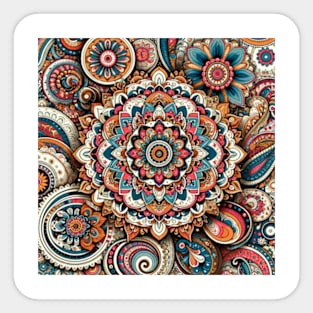 Vibrant Floral Blooming Mandala Sticker